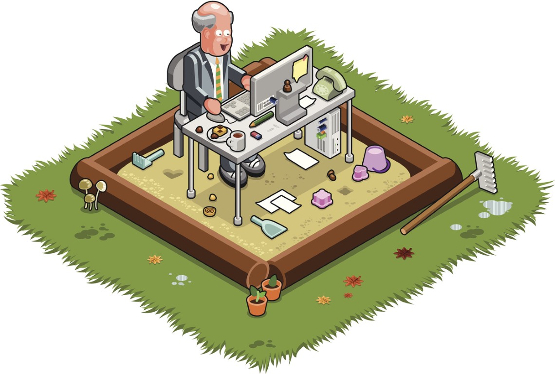 Working in a sandbox (vector)