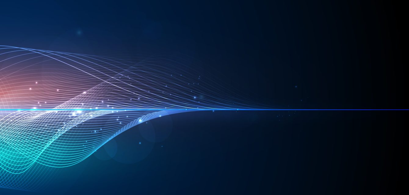 abstract blue digital equalizer, vector of sound wave pattern el